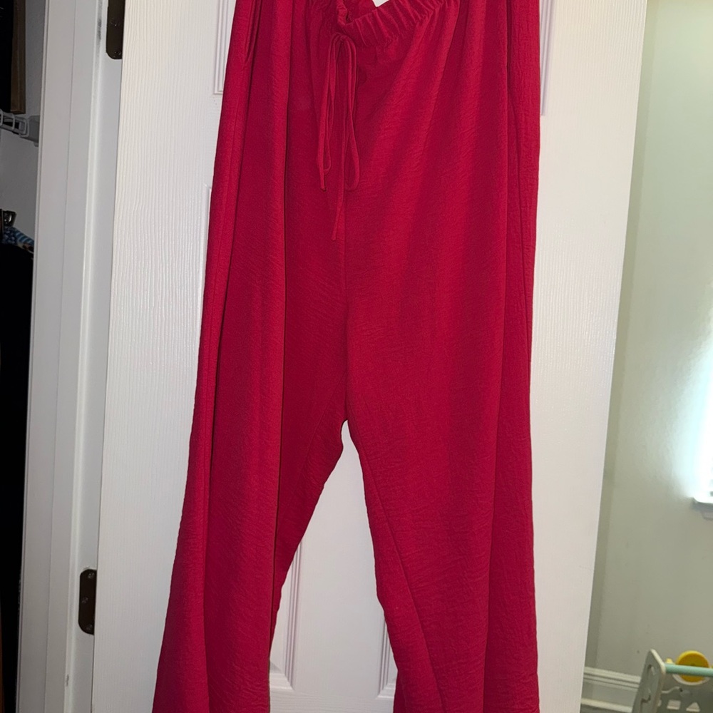 Pink Wide-Leg Pants